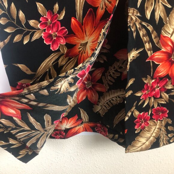 Sag Harbor Shift Midi Dress Med? Sleeveless Floral Color Pop Black Orange Gold - Picture 8 of 8